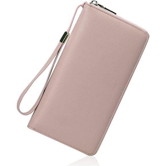 New Womens Wallet RFID Blocking Leather Zip Around Wallet Large Capacity - Picture 2 of 6